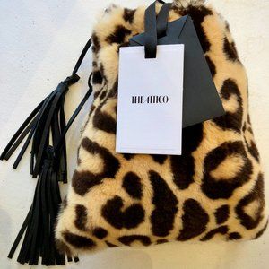 The Attico Cheetah Print Fur Pouch